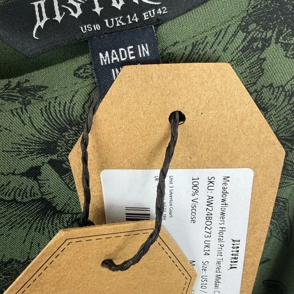 Disturbia Meadow Flowers Floral Print Tiered Midi Dress - Picture 8 of 8